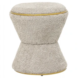 ΣΚΑΜΠΟ ΣΤΡΟΓΓΥΛΟ LINNER HM9604.18 ΜΠΟΥΚΛΕ ΥΦΑΣΜΑ ΜΠΕΖ-ΧΡΥΣΗ ΛΕΠΤΟΜΕΡΕΙΑ Φ38,5x43Υ