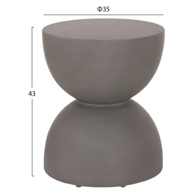 ΣΚΑΜΠΟ ΣΤΡΟΓΓΥΛΟ ZINI HM6580.01 FIBER CEMENT ΣΕ ΓΚΡΙ Φ35x43Υεκ