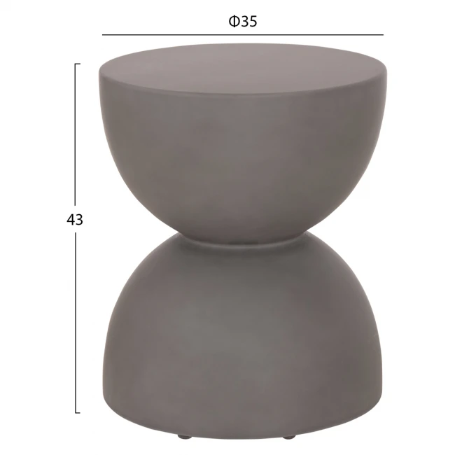 ΣΚΑΜΠΟ ΣΤΡΟΓΓΥΛΟ ZINI HM6580.01 FIBER CEMENT ΣΕ ΓΚΡΙ Φ35x43Υεκ