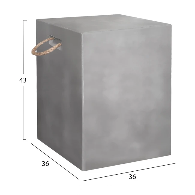 ΣΚΑΜΠΟ ΤΕΤΡΑΓΩΝΟ ΜΕ ΧΕΡΟΥΛΙΑ ZAK HM6581.01 FIBER CEMENT ΣΕ ΓΚΡΙ 36x36x43Υεκ