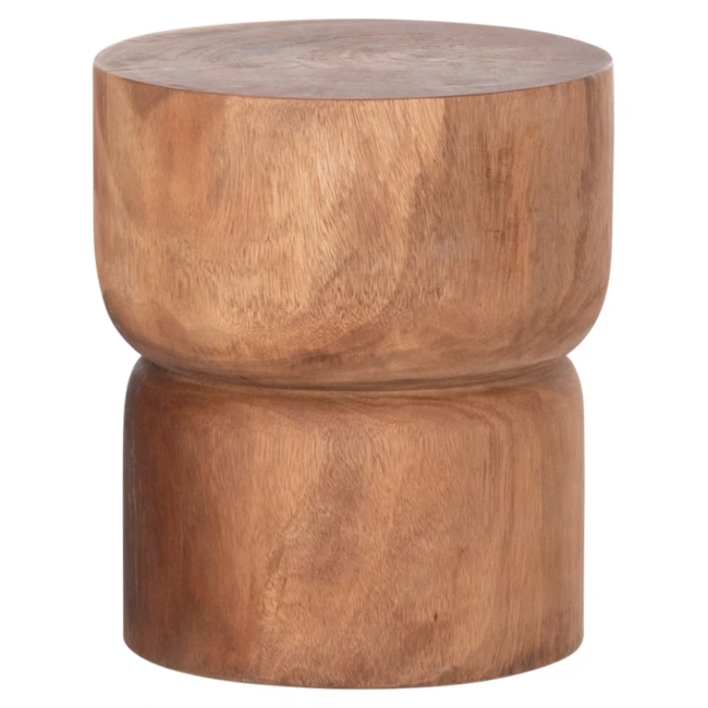 ΣΚΑΜΠΟ-ΤΡΑΠΕΖΑΚΙ ΚΥΛΙΝΔΡΙΚΟ FEBRY HM9908 ΜΑΣΙΦ ΞΥΛΟ SUAR ΦΥΣΙΚΟ Φ39,5x45,5Υεκ.