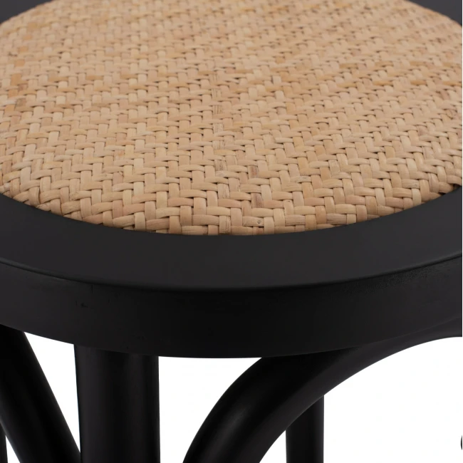 ΣΚΑΜΠΟ ΞΥΛΙΝΟ FAYE ΑΠΟ ΟΞΙΑ ΜΑΥΡΟ ΜΕ ΨΑΘΑ Φ36Χ70 HM8751.02