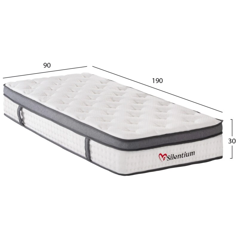ΣΤΡΩΜΑ ΜΟΝΟ SILENTIUM HM749.01 POCKET SPRINGS--ΛΕΥΚΟ 90x190x30Υεκ.