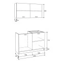 ΣΥΝΘΕΣΗ ΚΟΥΖΙΝΑΣ BLAINE ΜΕΛΑΜΙΝΗ ΓΚΡΙ HM2439.10 120x46-29,2εκ.