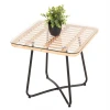 ΤΡΑΠΕΖΑΚΙ GERRY HM5717.11 ΜΕ WICKER ΜΠΕΖ-ΜΑΥΡΟ ΜΕΤΑΛ.ΣΚΕΛΕΤΟ 50x50x47,5Υεκ.