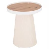 ΤΡΑΠΕΖΑΚΙ ΒΟΗΘΗΤΙΚΟ DENTON HM18023.02 MDF TOP ΦΥΣΙΚΟ ΞΥΛΟΥ-ΒΑΣΗ ΛΕΥΚΗ Φ45x51,5Υεκ.