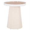 ΤΡΑΠΕΖΑΚΙ ΒΟΗΘΗΤΙΚΟ DENTON HM18023.02 MDF TOP ΦΥΣΙΚΟ ΞΥΛΟΥ-ΒΑΣΗ ΛΕΥΚΗ Φ45x51,5Υεκ.