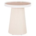 ΤΡΑΠΕΖΑΚΙ ΒΟΗΘΗΤΙΚΟ DENTON HM18023.02 MDF TOP ΦΥΣΙΚΟ ΞΥΛΟΥ-ΒΑΣΗ ΛΕΥΚΗ Φ45x51,5Υεκ.