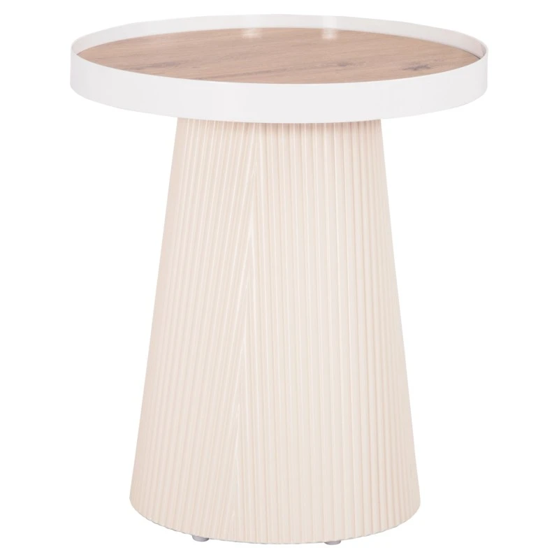 ΤΡΑΠΕΖΑΚΙ ΒΟΗΘΗΤΙΚΟ DENTON HM18023.02 MDF TOP ΦΥΣΙΚΟ ΞΥΛΟΥ-ΒΑΣΗ ΛΕΥΚΗ Φ45x51,5Υεκ.
