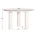 ΤΡΑΠΕΖΙ ΑΛΟΥΜΙΝΙΟΥ DOSUN HM6201.02 ΚΡΕΜ ΣΚΕΛΕΤΟΣ-3D PRINT ΓΥΑΛΙ-ΚΕΡΑΜΙΚΟ LOOK Φ120εκ