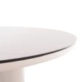 ΤΡΑΠΕΖΙ ΑΛΟΥΜΙΝΙΟΥ DOSUN HM6201.02 ΚΡΕΜ ΣΚΕΛΕΤΟΣ-3D PRINT ΓΥΑΛΙ-ΚΕΡΑΜΙΚΟ LOOK Φ120εκ