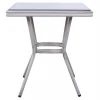 ΤΡΑΠΕΖΙ ΑΛΟΥΜΙΝΙΟΥ HARLOW 70X70X76 BAMBOO LOOK HM5568.01 ΛΕΥΚΗ ΠΑΤΙΝΑ ΜΕ ΓΥΑΛΙ
