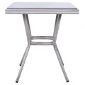 ΤΡΑΠΕΖΙ ΑΛΟΥΜΙΝΙΟΥ HARLOW 70X70X76 BAMBOO LOOK HM5568.01 ΛΕΥΚΗ ΠΑΤΙΝΑ ΜΕ ΓΥΑΛΙ