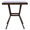 ΤΡΑΠΕΖΙ ΑΛΟΥΜΙΝΙΟΥ HARLOW 70X70X76  BAMBOO LOOK HM5568.03 ΚΑΦΕ ΜΕ ΓΥΑΛΙ