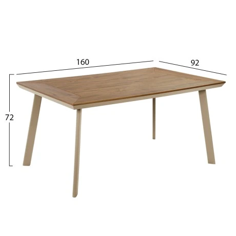 ΤΡΑΠΕΖΙ ΑΛΟΥΜΙΝΙΟΥ ΜΕ POLYWOOD TABER HM5132.04 ΚΑΠΟΥΤΣΙΝΟ 160x92x72Υεκ