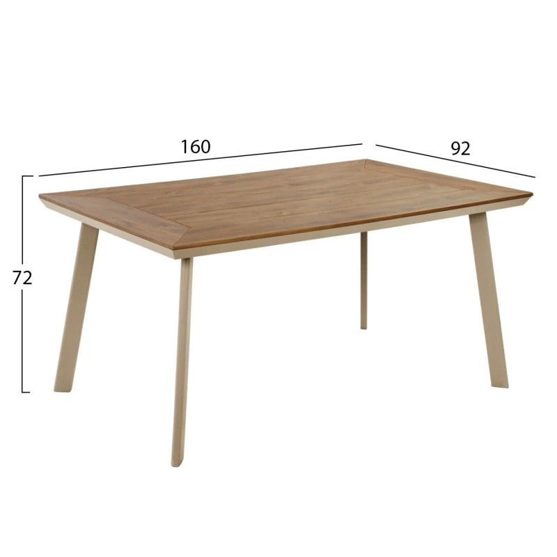 ΤΡΑΠΕΖΙ ΑΛΟΥΜΙΝΙΟΥ ΜΕ POLYWOOD TABER HM5132.04 ΚΑΠΟΥΤΣΙΝΟ 160x92x72Υεκ