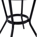 ΤΡΑΠΕΖΙ ΑΛΟΥΜΙΝΙΟΥ MOSES Φ70 BAMBOO LOOK HM5532.02 ΜΑΥΡΟ ΜΕ ΓΥΑΛΙ Φ70X76 εκ