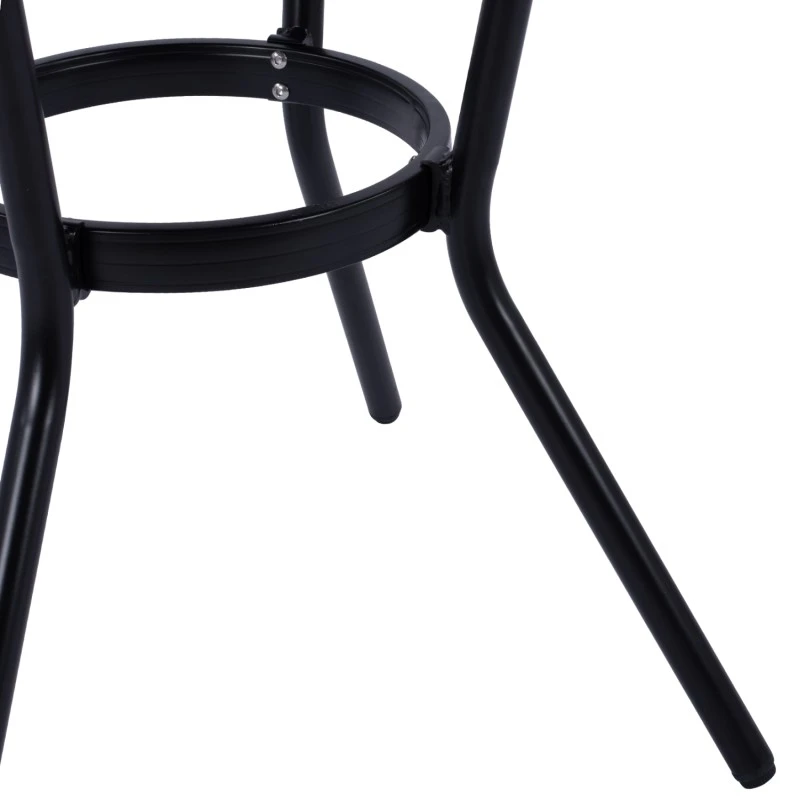 ΤΡΑΠΕΖΙ ΑΛΟΥΜΙΝΙΟΥ MOSES Φ70 BAMBOO LOOK HM5532.02 ΜΑΥΡΟ ΜΕ ΓΥΑΛΙ Φ70X76 εκ