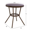 ΤΡΑΠΕΖΙ ΑΛΟΥΜΙΝΙΟΥ MOSES Φ70x76 εκ. BAMBOO LOOK HM5532.03 ΚΑΦΕ ΜΕ ΓΥΑΛΙ