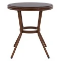 ΤΡΑΠΕΖΙ ΑΛΟΥΜΙΝΙΟΥ MOSES Φ70x76 εκ. BAMBOO LOOK HM5532.03 ΚΑΦΕ ΜΕ ΓΥΑΛΙ