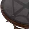 ΤΡΑΠΕΖΙ ΑΛΟΥΜΙΝΙΟΥ MOSES Φ70x76 εκ. BAMBOO LOOK HM5532.03 ΚΑΦΕ ΜΕ ΓΥΑΛΙ