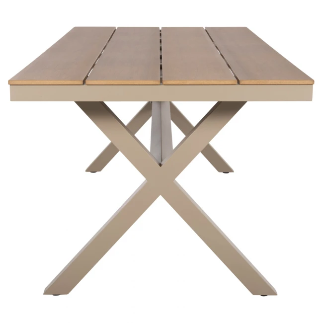 ΤΡΑΠΕΖΙ ΑΛΟΥΜΙΝΙΟΥ ΟΡΘΟΓΩΝΙΟ TAWNEE HM6039.04 ΣΑΜΠΑΝΙ-POLYWOOD ΦΥΣΙΚΟ 219,5x89,5x73Υ