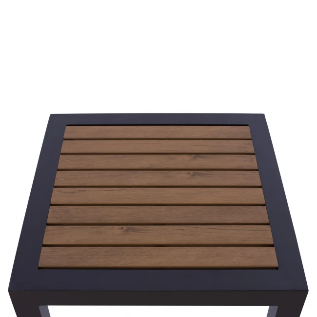 ΤΡΑΠΕΖΙ ΑΛΟΥΜΙΝΙΟΥ SABRA HM5403.02 ΓΚΡΙ ΜΕ POLYWOOD 45Χ45X45,5 εκ.
