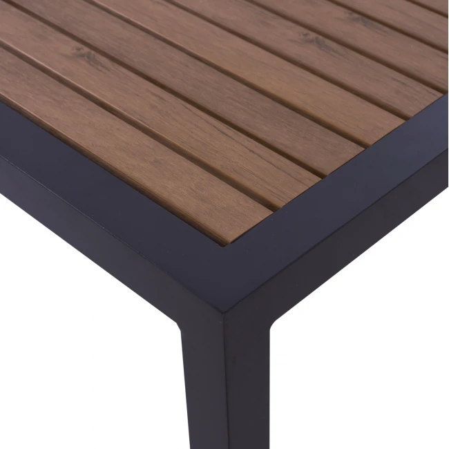 ΤΡΑΠΕΖΙ ΑΛΟΥΜΙΝΙΟΥ SABRA HM5403.02 ΓΚΡΙ ΜΕ POLYWOOD 45Χ45X45,5 εκ.