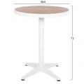ΤΡΑΠΕΖΙ ΑΛΟΥΜΙΝΙΟΥ ΣΤΡΟΓΓΥΛΟ ALEXA HM6086.02 ΛΕΥΚΟ-POLYWOOD TOP ΦΥΣΙΚΟ Φ60x73Υεκ.