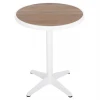 ΤΡΑΠΕΖΙ ΑΛΟΥΜΙΝΙΟΥ ΣΤΡΟΓΓΥΛΟ ALEXA HM6086.02 ΛΕΥΚΟ-POLYWOOD TOP ΦΥΣΙΚΟ Φ60x73Υεκ.