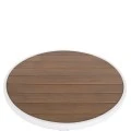 ΤΡΑΠΕΖΙ ΑΛΟΥΜΙΝΙΟΥ ΣΤΡΟΓΓΥΛΟ ALEXA HM6086.02 ΛΕΥΚΟ-POLYWOOD TOP ΦΥΣΙΚΟ Φ60x73Υεκ.