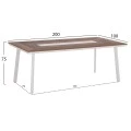 ΤΡΑΠΕΖΙ ΑΛΟΥΜΙΝΙΟΥ TABER ΜΕ POLYWOOD 200X100 ΛΕΥΚΟ HM5131.11