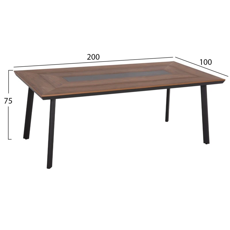 ΤΡΑΠΕΖΙ ΑΛΟΥΜΙΝΙΟΥ TABER ΜΕ POLYWOOD 200X94 ΓΚΡΙ HM5131.12