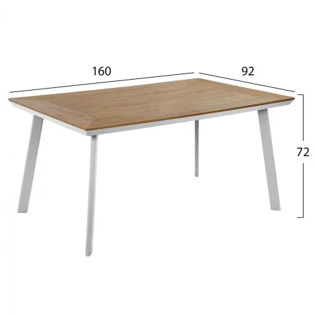 ΤΡΑΠΕΖΙ ΑΛΟΥΜΙΝΙΟΥ TABER ΜΕ POLYWOOD HM5132.11 ΛΕΥΚΟ 160x92x72Υ