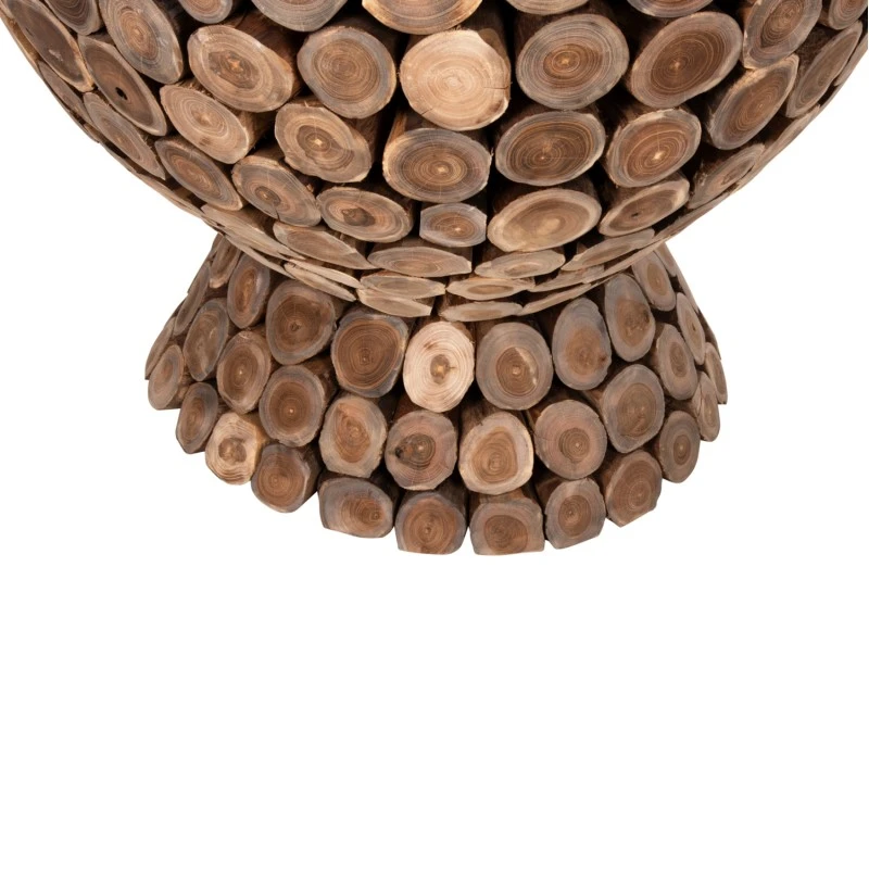 ΤΡΑΠΕΖΙ BAR ΣΤΡΟΓΓΥΛΟ LEEROY HM9806 KOMMATIA ΞΥΛΟΥ TEAK Φ120x120Υ εκ.