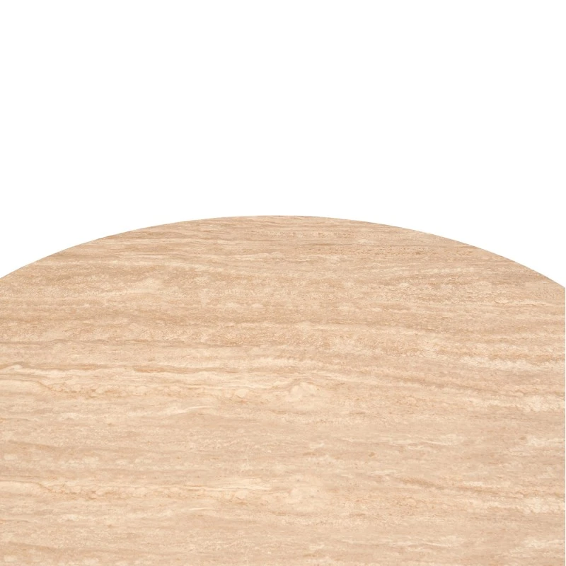 ΤΡΑΠΕΖΙ CHARM HM18465.05 SINTERED STONE ΣΕ ΤΡΑΒΕΡΤΙΝΑ--ΜΕΤΑΛ.ΒΑΣΗ Φ120x75Υεκ