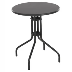 ΤΡΑΠΕΖΙ ΕΞ.ΧΩΡΟΥ ΣΤΡΟΓΓΥΛΟ LINO HM5973.01 ΜΕΤΑΛΛΙΚΟ ΓΚΡΙ Φ60x70Υεκ.