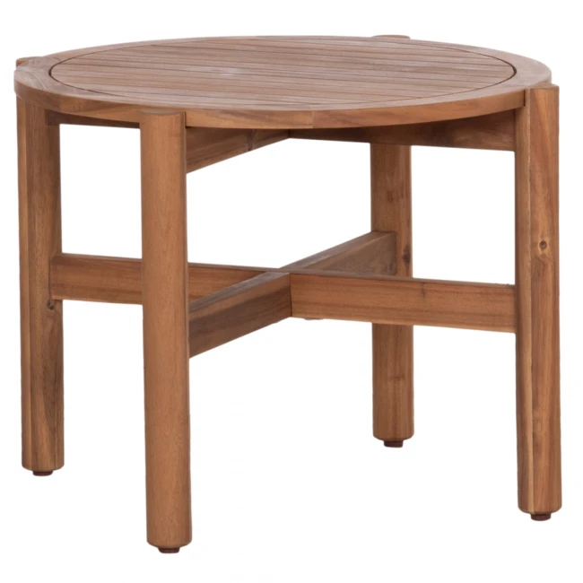 ΤΡΑΠΕΖΙ ΧΑΜΗΛΟ ΕΞ.ΧΩΡΟΥ ΣΤΡΟΓΓΥΛΟ SANJI HM6222 ΞΥΛΟ ΑΚΑΚΙΑΣ ΣΕ ΦΥΣΙΚΟ Φ66x48.5Υεκ.