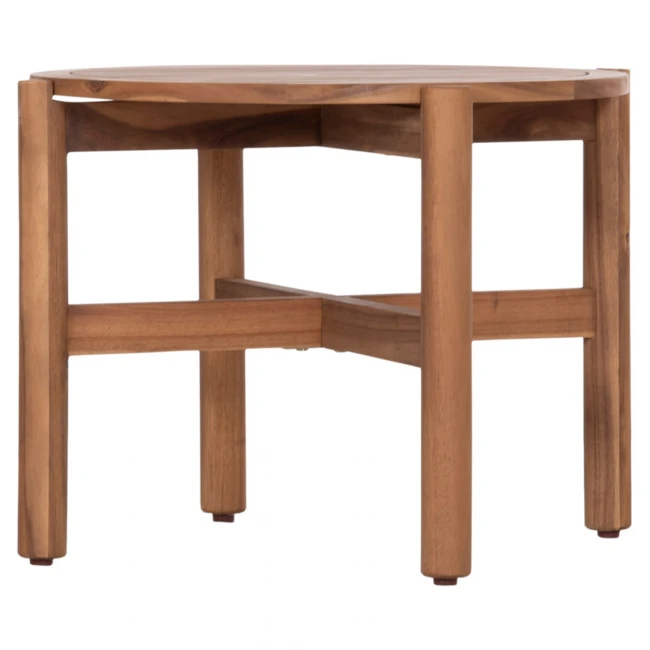 ΤΡΑΠΕΖΙ ΧΑΜΗΛΟ ΕΞ.ΧΩΡΟΥ ΣΤΡΟΓΓΥΛΟ SANJI HM6222 ΞΥΛΟ ΑΚΑΚΙΑΣ ΣΕ ΦΥΣΙΚΟ Φ66x48.5Υεκ.