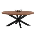 ΤΡΑΠΕΖΙ HM8483.11 OVAL 6εκ. ΠΑΧΟΣ ΑΠΟ ΜΑΣΙΦ ΞΥΛΟ MANGO 210x100x78Υ εκ.