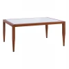ΤΡΑΠΕΖΙ MEIR ΣΑΛΟΝΙΟΥ ΑΛΟΥΜΙΝΙΟΥ BAMBOO LOOK ΜΕ ΓΥΑΛΙ 100Χ58Χ46 HM5551.01