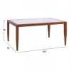 ΤΡΑΠΕΖΙ MEIR ΣΑΛΟΝΙΟΥ ΑΛΟΥΜΙΝΙΟΥ BAMBOO LOOK ΜΕ ΓΥΑΛΙ 100Χ58Χ46 HM5551.01