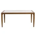 ΤΡΑΠΕΖΙ MEIR ΣΑΛΟΝΙΟΥ ΑΛΟΥΜΙΝΙΟΥ BAMBOO LOOK ΜΕ ΓΥΑΛΙ 100Χ58Χ46 HM5551.01