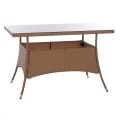 ΤΡΑΠΕΖΙ ΜΕΤΑΛΛΙΚΟ MILITARY RATTAN ΜΠΕΖ ΚΑΦΕ HM5141.32 120x70x75Υ εκ.