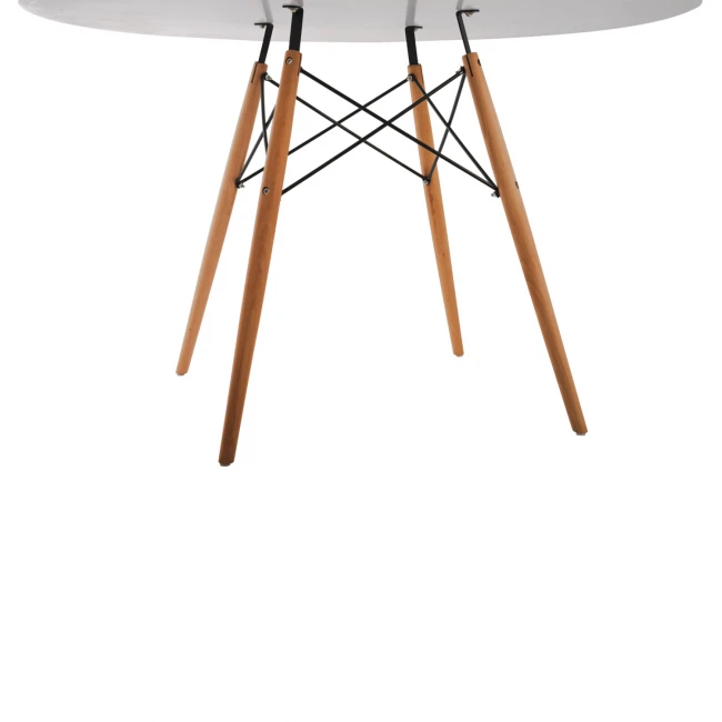 ΤΡΑΠΕΖΙ MINIMAL ΣΤΡΟΓΓΥΛΟ HM8454.01 MDF ΣΕ ΛΕΥΚΟ-ΠΟΔΙΑ ΟΞΙΑΣ ΣΕ ΦΥΣΙΚΟ Φ120Χ75Υεκ.