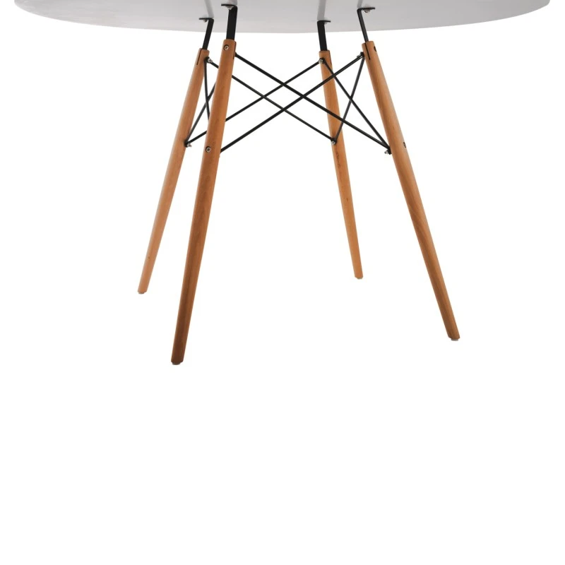 ΤΡΑΠΕΖΙ MINIMAL ΣΤΡΟΓΓΥΛΟ HM8454.01 MDF ΣΕ ΛΕΥΚΟ-ΠΟΔΙΑ ΟΞΙΑΣ ΣΕ ΦΥΣΙΚΟ Φ120Χ75Υεκ.