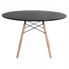 ΤΡΑΠΕΖΙ MINIMAL ΣΤΡΟΓΓΥΛΟ HM8454.02 MDF ΣΕ ΜΑΥΡΟ-ΠΟΔΙΑ ΟΞΙΑΣ ΣΕ ΦΥΣΙΚΟ Φ120Χ74Υεκ.