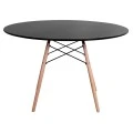 ΤΡΑΠΕΖΙ MINIMAL ΣΤΡΟΓΓΥΛΟ HM8454.02 MDF ΣΕ ΜΑΥΡΟ-ΠΟΔΙΑ ΟΞΙΑΣ ΣΕ ΦΥΣΙΚΟ Φ120Χ74Υεκ.
