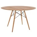 ΤΡΑΠΕΖΙ MINIMAL ΣΤΡΟΓΓΥΛΟ HM8454.04 MDF ΣΕ ΦΥΣΙΚΟ-ΠΟΔΙΑ ΟΞΙΑΣ ΣΕ ΦΥΣΙΚΟ Φ120Χ75Υεκ.