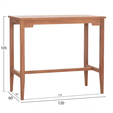 ΤΡΑΠΕΖΙ ΜΠΑΡ CRANSTON HM18111 ΞΥΛΟ ΤΕΑΚ--ΦΥΣΙΚΟ ΧΡΩΜΑ 120x60x105Υεκ.